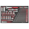 Teng Tools 57 Piece 1/4 & 3/8" Combination Wrench, Regular/Deep S TEFSK57